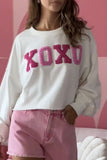 Casual Sweet Letter Patch O Neck Tops