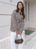 YESMYTOOL  -  2024 Fall / Autumn New Women Fashion Basic Leopard Jacket Short Coat