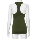 YESMYTOOL  -  U Neck Spaghetti Strap Sleeveless Green Slim Fit Camisole Crop Top Sexy Spicy Girls Summer New Arrivals Streetwear