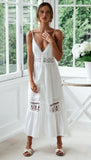 YESMYTOOL  -   Fashion Boho Long Maxi Dress Women Summer Ladies Sleeveless White Beach Dress Evening Party Casual Dresses Vestidos