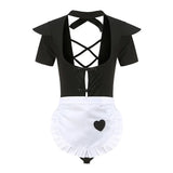 YESMYTOOL  -  New sexy cross backless maid uniform role-playing Sexy Lingerie Sleepwear Maid Erotic Outfit Cosplay Costume Women's Underwear