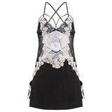 YESMYTOOL  -  New Lace Embroidery Ice Silk Suspender Skirt Sexy Pajamas Home Nightdress Nightgown Erotic Sex Clothes Women&#39;s Sexy Lingerie