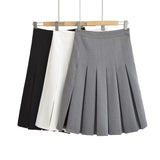 YESMYTOOL  -  Women Lioness Schoolgirl Midi Pleated Skirt Low Rise Side Split Size Zipper