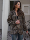 YESMYTOOL  -  2024 Fall / Autumn Winter New Women Fashion Basic Leopard Jacket Basic Blazer