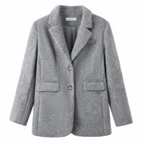 YESMYTOOL  -  2024 Fall / Autumn Winter New Women Fashion Basic Wool Jacket Basic Blazer