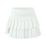 YESMYTOOL  -  Y2K Cool Girl Sexy Slit Pleated Mini Skirt Vintage High Waist Side Zipper Summer Skirts With Underwear