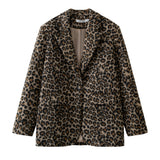 YESMYTOOL  -  2024 Fall / Autumn Winter New Women Fashion Basic Leopard Jacket Basic Blazer