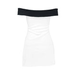 YESMYTOOL  -  Black White Bowknot Strapless Dresses Elegant Fashion Sleeveless High Waisted Slim Fit Gowns 2024 New Street Party Vestidos