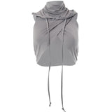 YESMYTOOL  -  Women's Drawstring Hooded Pullover Casual Tank Tops Sleeveless Streetwear Slim Crop Y2K 2024 Fashion Vest