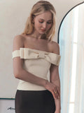 YESMYTOOL  -  Sexy Off Shoulder Butterfly Women Tops Apricot Backless Casual Y2k Short Tops Female Summer New Elegant Streetwear 2024