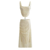 YESMYTOOL  -  Women Therese Vintage Cream Lace Maxi Skirt