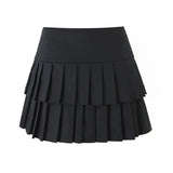 YESMYTOOL  -  Y2K Cool Girl Sexy Slit Pleated Mini Skirt Vintage High Waist Side Zipper Summer Skirts With Underwear