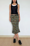 YESMYTOOL  -  Women Trumpet Mermaid Camouflage Slite Midi Skirt