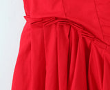 YESMYTOOL  -   red party dress square neck sleeveless pleated summer dresses new cotton mini sexy women dresses