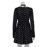 YESMYTOOL  - Sexy Slim Print Women Dress Fashion Square Collar Long Sleeve Mini Dress Elegant High Waist Pleated Skirt 2024 Lady Robes