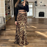 YESMYTOOL  -   Leopard Print Skirts For Women 2024 Vintage Midi Long Skirt Woman Clothing Y2k Streetwear Loose Female Summer Skirts