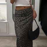 YESMYTOOL  -  Women Elegant Long Leopard Skirt for Summer New Fashion Women Retro Floor Slim Skirts Women Long Leopard Print Skirts