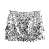 YESMYTOOL  -  Sexy Sequin Mini Skirt Sexy Sequin Y2k Metallic Silvery Streetwear Streetwear Female Fashion Clubwea