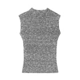 YESMYTOOL  -  Women FLOWER 3D SLEEVELESS KNIT TOP ROSETTE KNIT TANK