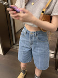 YESMYTOOL  -  Y2k Aesthetic Summer Casual Trousers Women Vintage Capris Knee Length Trousers Jeans 2024 Harajuku High Waist Wide Leg Pants