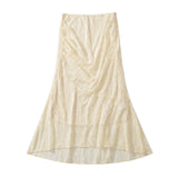 YESMYTOOL  -  Women Therese Vintage Cream Lace Maxi Skirt