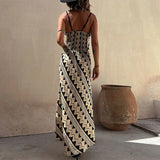 YESMYTOOL   - 2024 Summer Woman's Dresses Indie Folk Printing A-LINE Spaghetti Strap Holiday trip Backless V-Neck