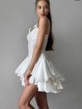 YESMYTOOL  - White Brithday Dress for Women Prom Gown Luxury Party Evening Dresses Holiday Dress 2024 Summer Woman Clothes Ruffle Mini Skirts