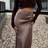 YESMYTOOL  -  Fashion Leopard Printing Long Skirt Women Street Sexy Spicy Girls Versatile High Waist Tight Fit Wrapped Hip Maxi Skirt