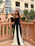 YESMYTOOL  -  Fashion Patchwork Women Sling Maxi Dress Elegant V-neck Sleeveless Backless Lady Dresses Summer Female Chic Floor Length Robes