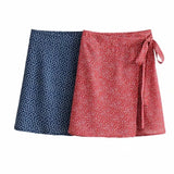 YESMYTOOL  -  Summer elegant short sexy Lady New one-piece side tied rope print skirt women's printed A-line skirt female mini skirts womens