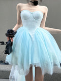 YESMYTOOL  -  Lace Mesh Dress Women's Tail Bow Fairy Pettiskirt Lolita Wear Strap