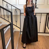 YESMYTOOL  - Women Pink Sleeveless Bow Tie Loose Dress Elegant Solid Colour Backless Dresses 2024 Summer New French Style Sexy Party Dress