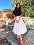 YESMYTOOL  - High Waisted White Loose Midi Skirt A-line Office Casual Summer Women's Skirt Elegant New Summer Spring Bottoms 2024