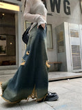 YESMYTOOL  -  Women A-Line Skirts Mopping Denim Chic Autumn Stylish Office Lady High Street Vintage Mopping Jeanswear Slim