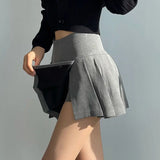 YESMYTOOL  -  Mini Skirt Ladies 2024 Summer Clothes Women's High Waist Harajuku Korean Style Black Mini Pleated Skirt For School Girl Uniform