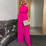 YESMYTOOL  -  Summer Off Shoulder Temperament Slim Romper Elegant Solid Color Sleeveless Pocket Jumpsuit New Lapel High Waist Commute Playsuit