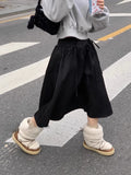 YESMYTOOL  -  Y2k Aesthetic Gray Simple Bandage Skirts Women Vintage Pleated Long Skirt Harajuku Streetwear Gothic Faldas Largas Mujer 2024