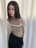 YESMYTOOL  -  Knitted Patchwork Sleeveless Tshirt Tank Tops Women Korean Fashion Vintage Slim 2023 Summer Top Chic Y2k