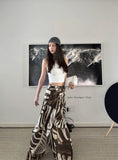 YESMYTOOL  - Bohemian Vacation Versatile Zebra Asymmetric Print Long Skirt With Slit A-lineretro Streetwear Women Summer Skirt 2024 New