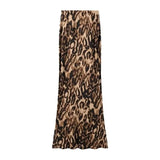 YESMYTOOL  -  Fashion Sexy Leopard Chiffon Fishtail Long Skirts for Women 2024 Spring Summer New Women Long Skirts Female Bodycon Skirts