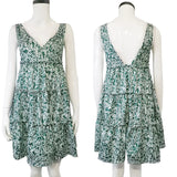 YESMYTOOL   - 2024 Summer Fashion Smart Short Skirt Sleeveless Leaf Print Backless A-line Dress