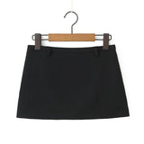 YESMYTOOL  -  Y2K Low Waist Mini Skirt With Short Lining Women Gray Black Summer A Line Skirts Party