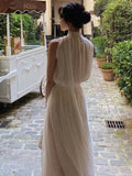 YESMYTOOL  -  Summer White France Vintage Dress Women Chiffon Elegant Evening Party Long Dress Lady Casual Korean Style One-piece Dress