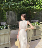 YESMYTOOL  -  Summer White France Vintage Dress Women Chiffon Elegant Evening Party Long Dress Lady Casual Korean Style One-piece Dress