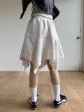 YESMYTOOL  -  Harajuku Women Fairy Irregular Skirts Milk White Grunge Bandage Casual Vintage Skirt Summer Trendy Mujer Faldas Y2k Aesthetic