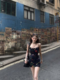 YESMYTOOL  -  New Floral Suspender Holiday Dress For Women 2024 Summer Retro Clothing Waist Formal Dress Slimming A-line Long Evening Dresses.