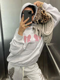 YESMYTOOL  -  Kawaii Bow Print Hoodies Women Y2k Long Sleeve Sweatshirt Oversized Sweet Girl Causal Loose Autumn Winter Clothes Ins