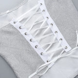 YESMYTOOL  - Silver Sparkling Busiter Corset Top Club Wear Sexy Backless Bandage Crop Tops for Womens 2024 Y2k Tube Tops