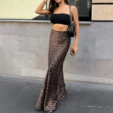 YESMYTOOL  -  Women Elegant Long Leopard Skirt for Summer New Fashion Women Retro Floor Slim Skirts Women Long Leopard Print Skirts