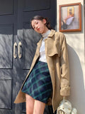 YESMYTOOL  -   Vintage Preppy Green Plaid Skirt Women Check England Style School Casual High Waist A-line Slim Mini Skirt 90s Aesthetic